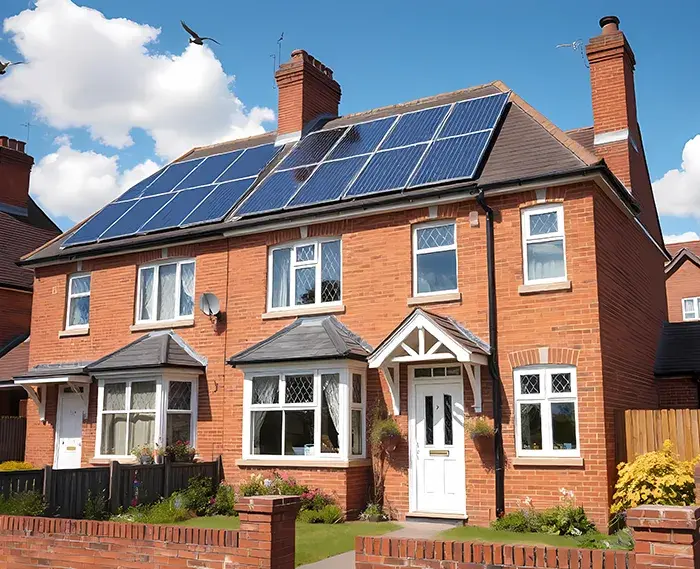 Solar panels on display across social housing