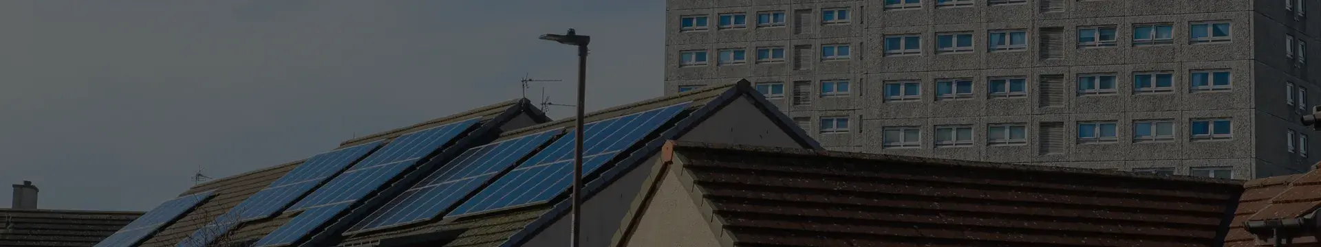 Solar panels on display across Social housing