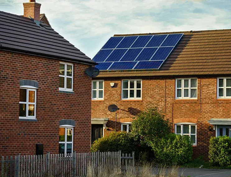 New build home with solar panels